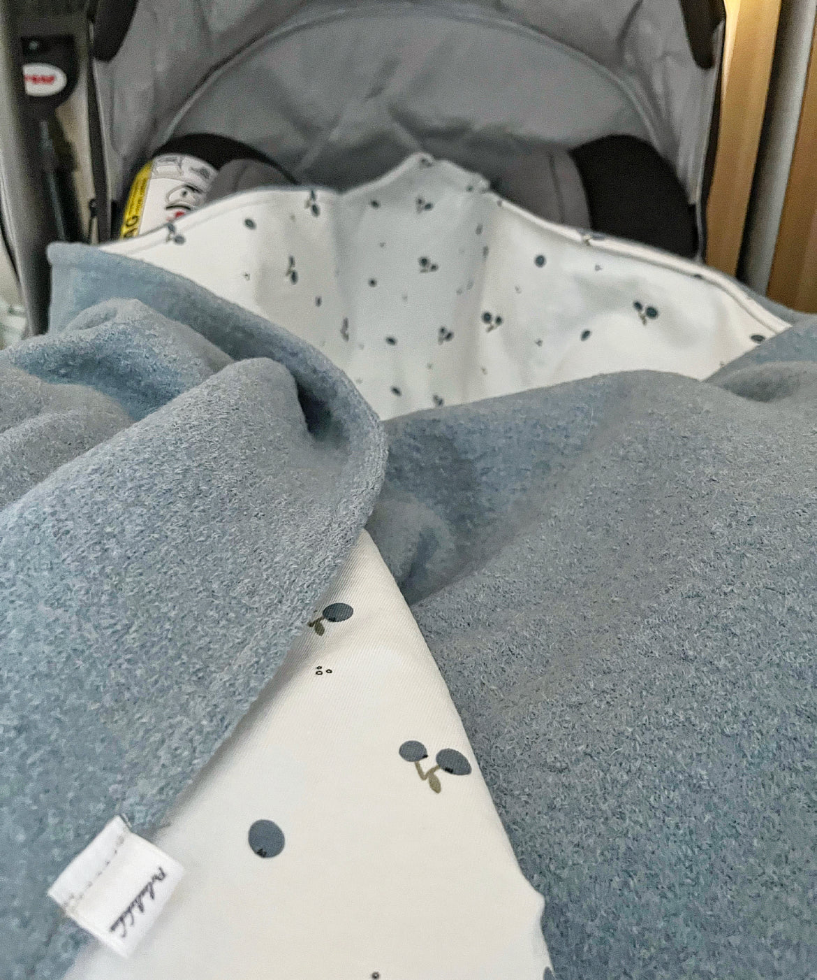 Sofortkauf Einschlagdecke Wollwalk SALBEI - BLUEBERRY