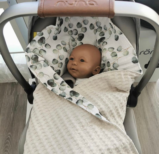 Sofortkauf Einschlagdecke Wollwalk SALBEI - BLUEBERRY