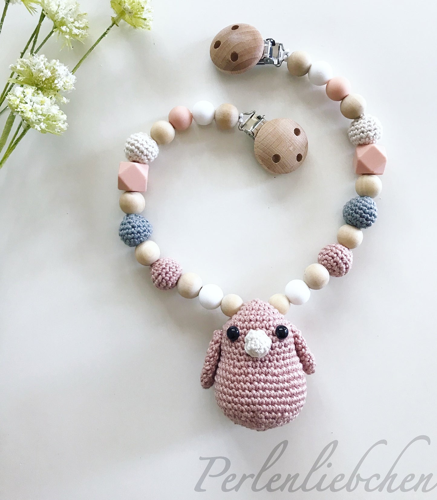 Kinderwagenkette BIRDY - altrosa