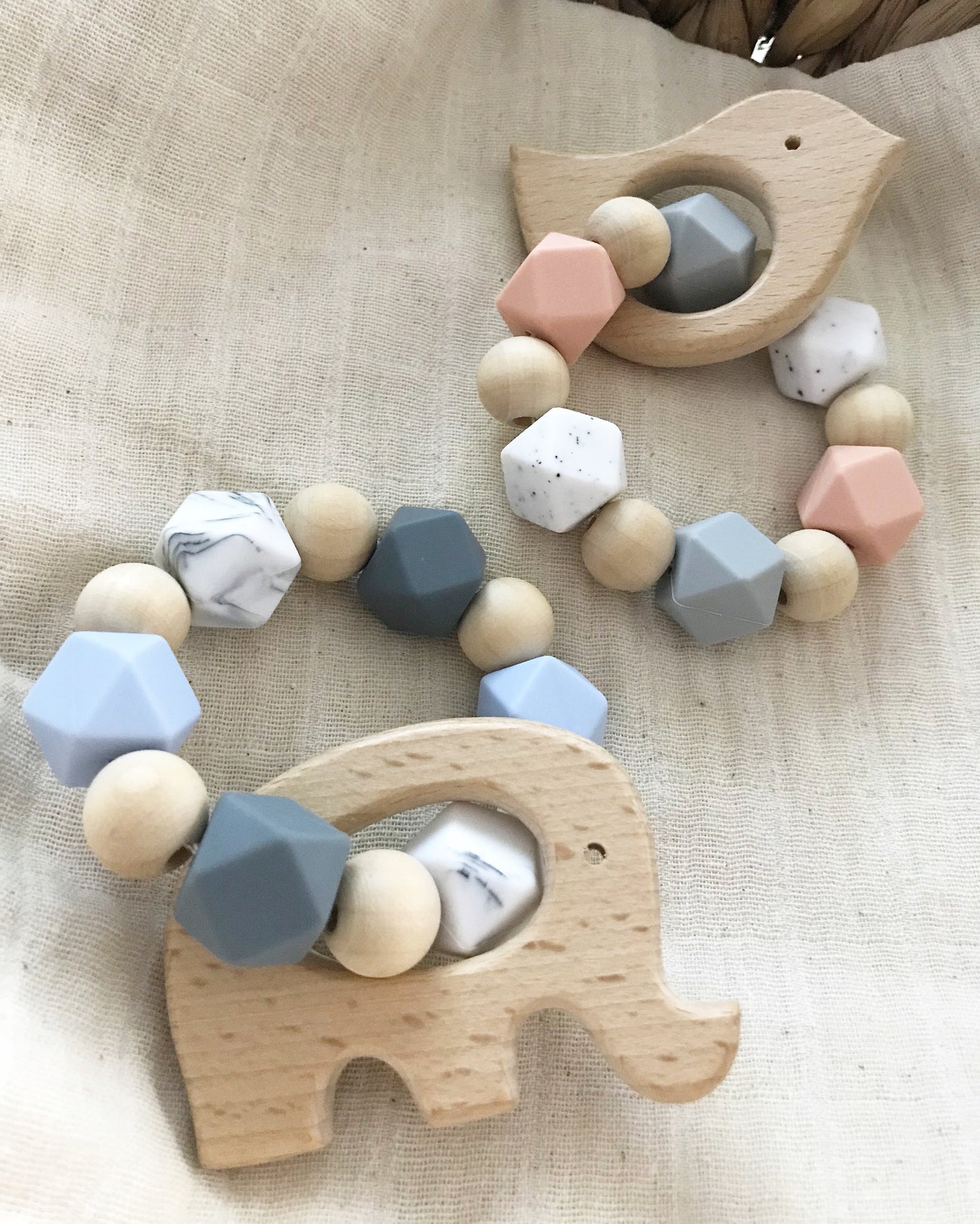 Greifling ANIMAL - mamor / dkl.grau / babyblau
