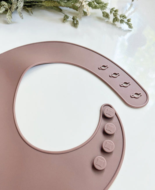 Silikon Lätzchen - dark mauve