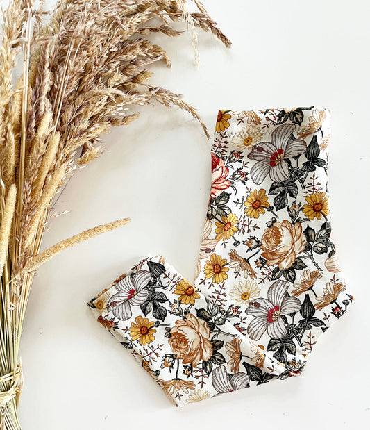 Sofortkauf LEGGINGS / SLIM HAREM - Vintage Flowers 74/80